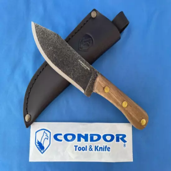 Condor CTK2816-4.9HC Mini Hudson Bay Knife Walnut Leather Sheath 1075 Carbon