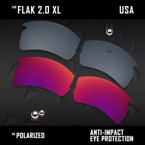 Anti Scratch Polarized Replacement Lenses for-Oakley Flak 2.0 XL OO9188 Options