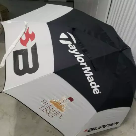 Rare TaylorMade Burner Hershey Links 62" Umbrella Black & White