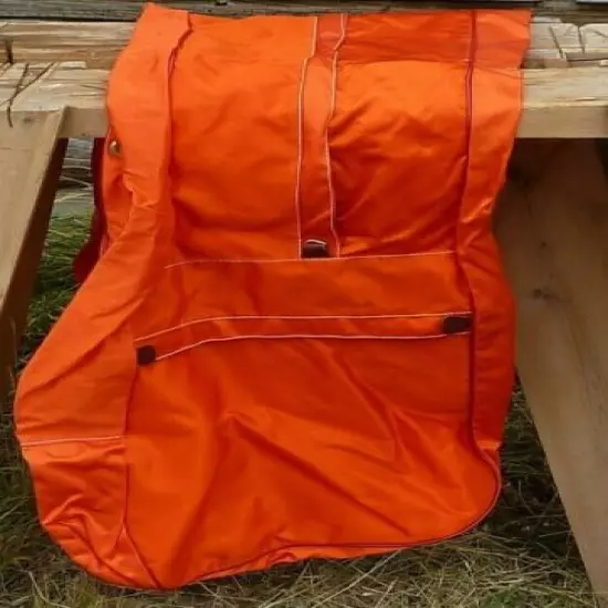 NEW HUNTER ORANGE NYLON GAME/GEAR/BEDROLL HORSE SADDLE BAG, COLORADO SADDLERY