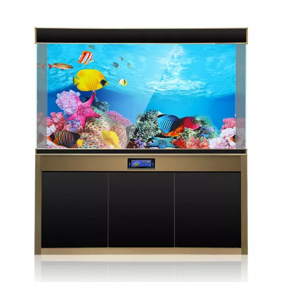 2 in 1 Double-sided Printing 3D Poster Decor Aquarium Fish Tank Background Decor