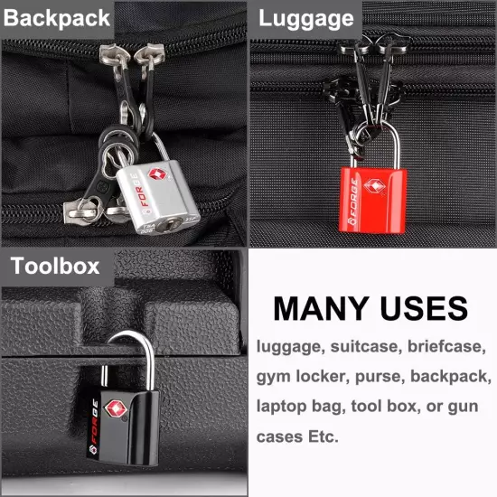 TSA Approved Luggage Locks, Ultra-Secure Dimple Key Travel Locks with Zinc Alloy