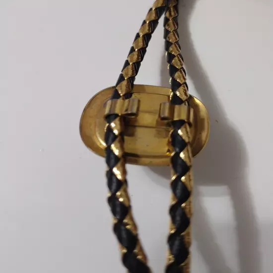 Bolo Neck Tie Acorn Design Center Gold Tone Accents