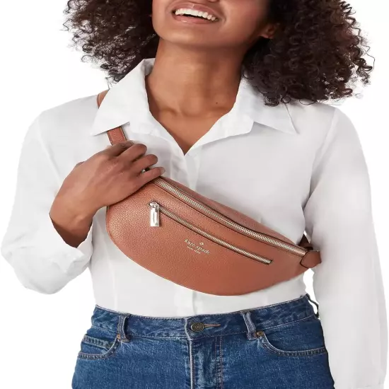 Leila Leather Belt Bag Fanny Pack in Warm Gingerbread