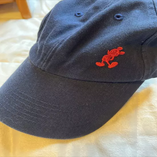 Disney Parks Mickey Mouse Mini Logo Strap Back Dad Hat Adjustable Cap