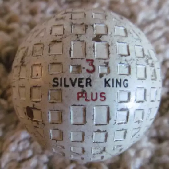 VINTAGE MESH GOLF BALL-SILVER KING PLUS-LIGHT STRIKE MARKS STRONG PATTERN