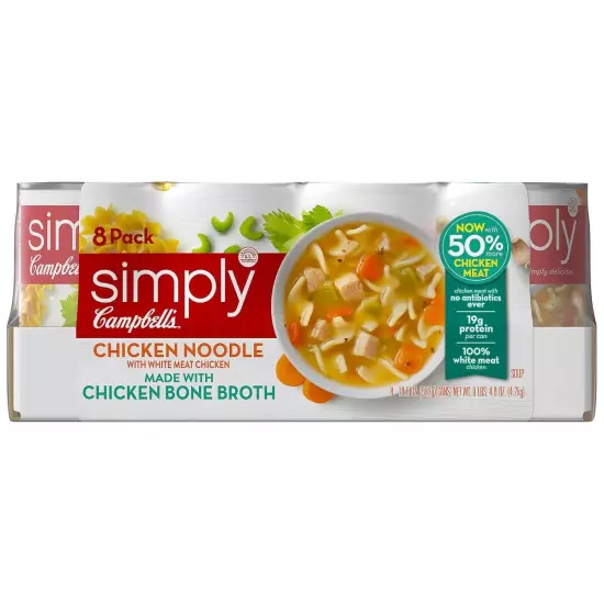 Campbell's Simply Chicken Noodle Soup, 18.6 Ounce (Pack of 8)