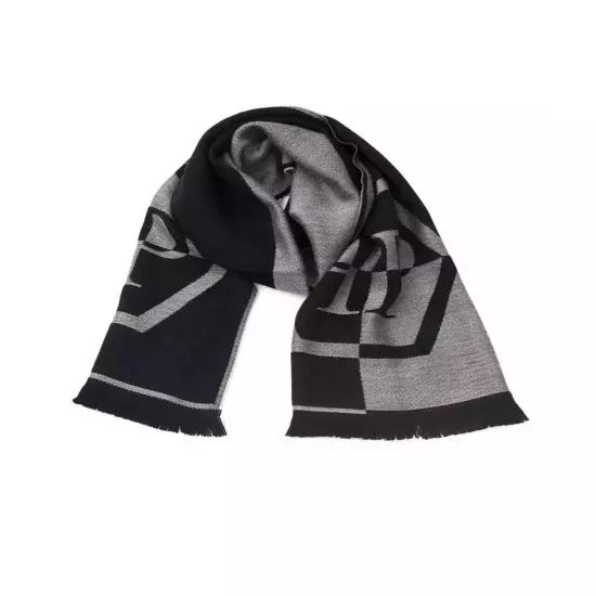 Philipp Plein Chic Fringed Logo Scarf in Wool Blend - Scarves & Shawls -