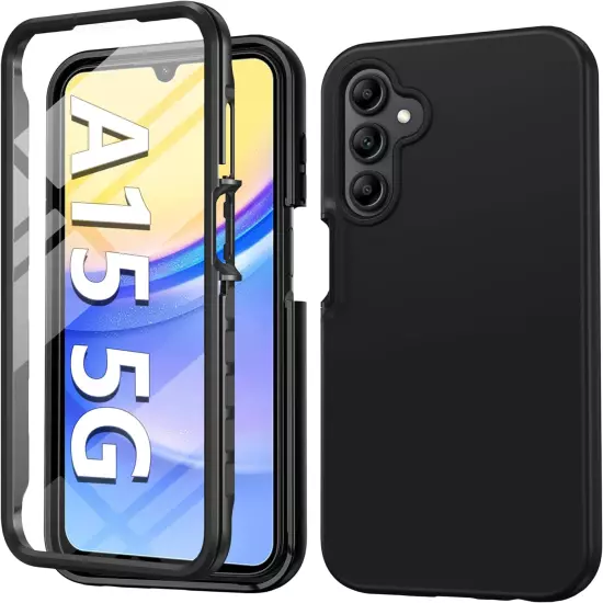 for Samsung Galaxy A15-5G Case: Phone Case with Built-In Screen Protector Protec