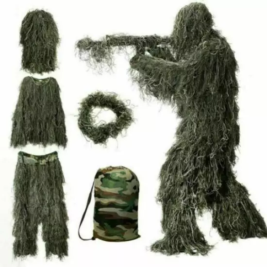 3D Woodland Camouflage Children Kids Military Games Show Hunting Ghillie Suit