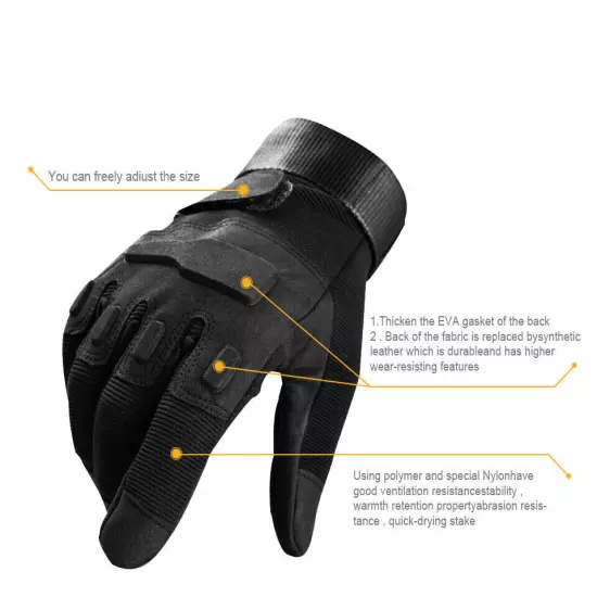 Men's Breathable Full Finger Outdoor Cycling Sport Work Military Tactical Gloves