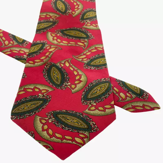 Ralph Lauren Chaps Vintage Paisley Red Necktie Silk Tie Men's 3.8" x 60"