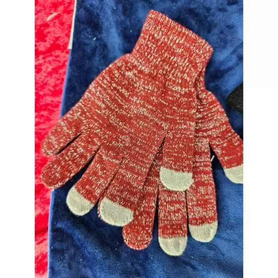 Flip Top Ladies’ Gloves Set of 6 Red Black