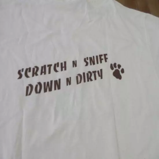 Michigan Bobcat Research Tee Shirt Hanes Size large Scratch & Sniff Down Dirty 