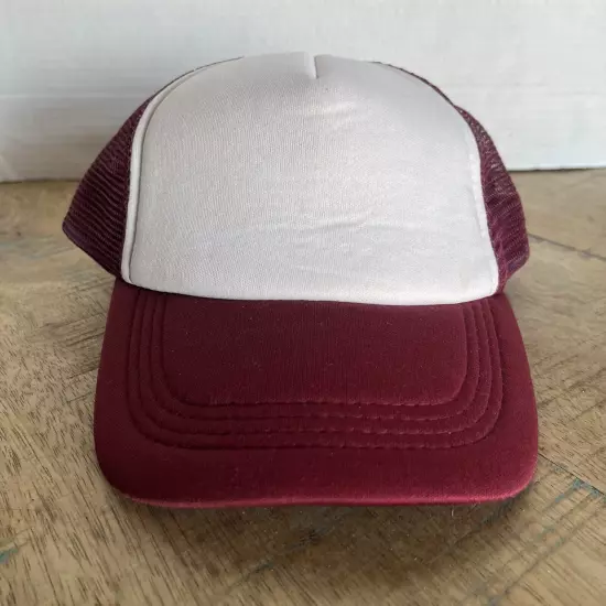 Blank Truckers Hat Red Hat Snap Back Tags Adult Size M Red Hat Baseball Cap