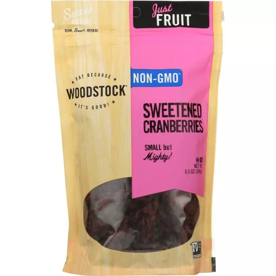 Woodstock Organic Sweetened Cranberries 8.5 oz