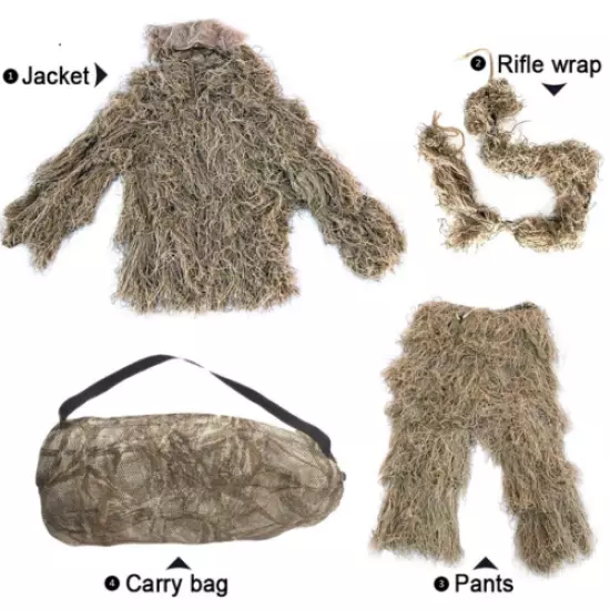 3DGhillie Suit CS Snipe Tactical Camouflage Clothing Hunting Birding Clothes