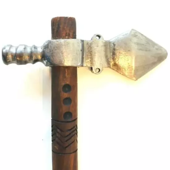 Spontoon Tomahawk/Pipe Mountain Mahogany Handle Cast Steel (Reproduction)