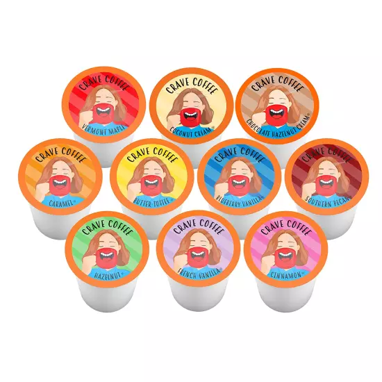 Flavored Coffee Pods Sampler, Compatible with 2.0 K-Cup Brewers, Assorted Variet