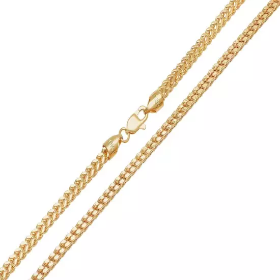 Brand New 10k Yellow Gold Franco Chain 1.5mm-2.5mm Necklace 16"-30" Hollow