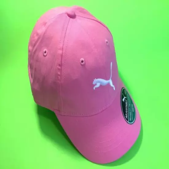 New PUMA Youth Adjustable Snapback Hat OSFA One Size Pink w/White 100% Cotton