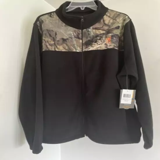 Browning Mens Camo Yoke Full Zip Fleece Med Jacket Mossy Oak Break Up FAST! C7