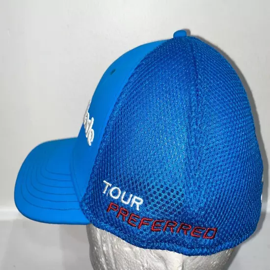 Taylormade Fitted Hat Cap Tour Preferred SLDR Golf Blue Stitched Logo AFlex S/M