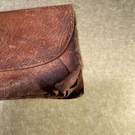 Men's Wallet from late 1800's Tri-fold Leather ANTIQUE 4x7”