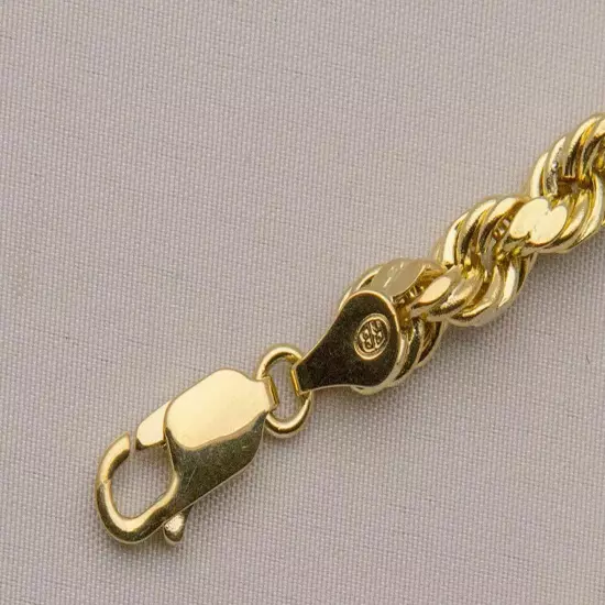 BRAND NEW 14K Yellow Gold 2mm-5mm Italy Rope Chain Twist Link Bracelet Hollow