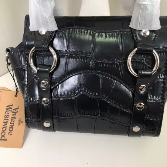 Vivienne Westwood BETTY Croco Womens Black Mini Shoulder Bag