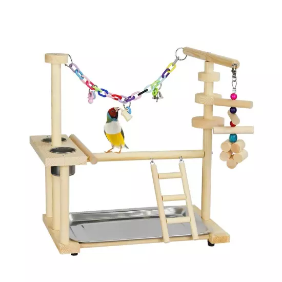 Parrots Bird Playground Birdcage Playstand Play Gym Parakeet Playpen Ladder w...