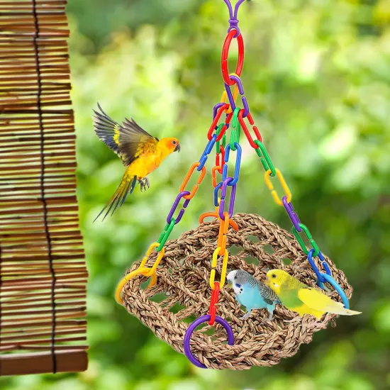 Pet Bird Hanging Toy Parrot Parakeet Budgie Cockatiel Cage Hammock Swing Toy