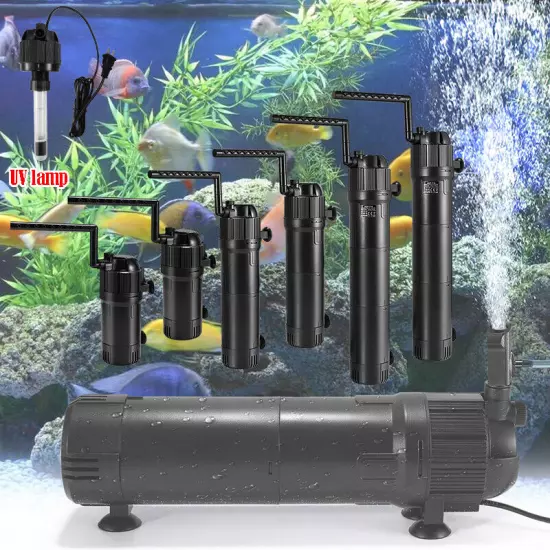 5-in-1 Internal Aquarium Fish Tank UV Sterilizers Filter Submersible Water Pump