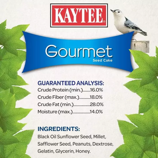 Kaytee Wild Bird Gourmet Seed Cake (2pounds) For Cardinals, Chickadees, Juncos,