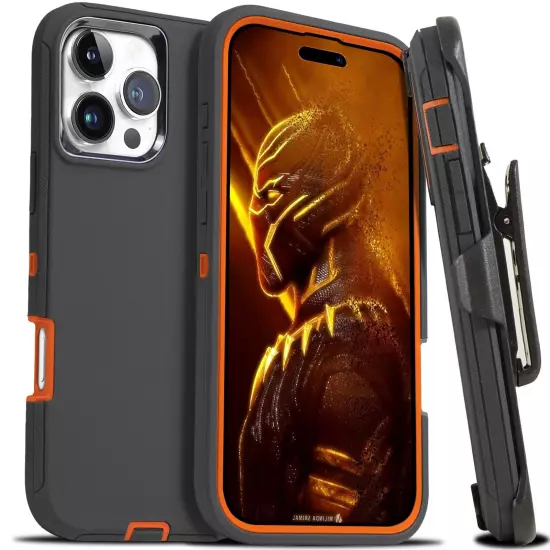 For iPhone 16 15 14 Plus 13 12 Pro Max Shockproof Heavy Duty Case + Belt Clip