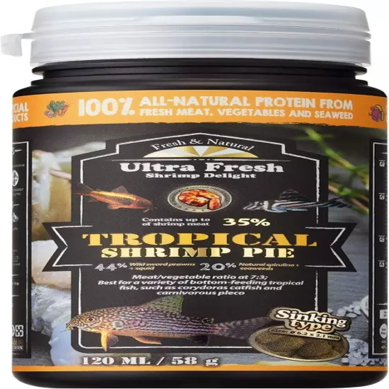 Ultra Fresh Bottom Feeder Fish Food, Sword Prawns, Natural Protein, Balanced Die