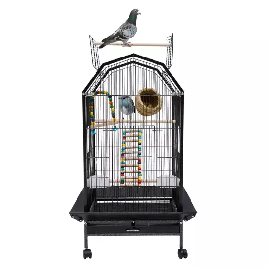 Bird Cage Large Pet cage Wheels Parrot Parakeet Canary Finch Conure with Stand