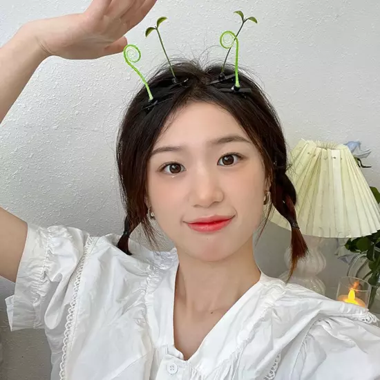 5pcs Hair Clip Cute Headwear Grass Plant Hair Clip Plant Bean Sprout Clip H W ✨◇