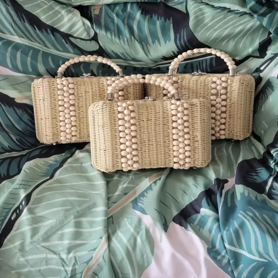 Flawed Golden Girls Wicker Purse Vintage Style Sophia Petrillo Beaded Rattan bag