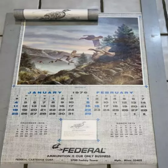 1976 Federal Cartridge Co Ammunition Minneapolis Advertising Calendar MAASS