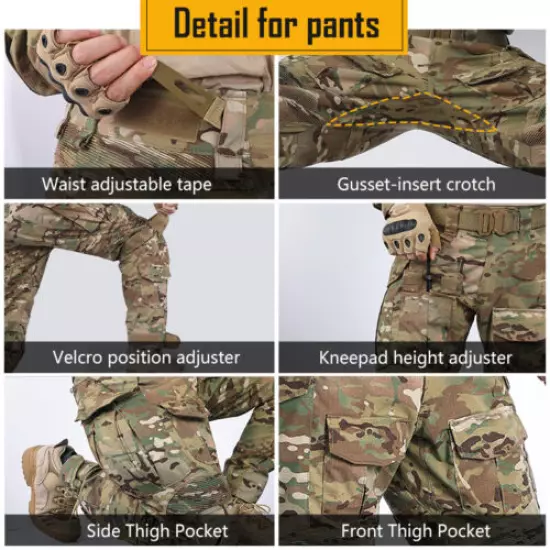 IDOGEAR G3 Combat Uniform Tactical Clothing Shirt&Pants Airsoft Hunting MultiCam