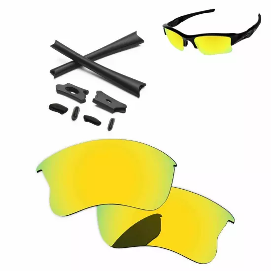 Rubber Kit + Polarized Replacement Lenses For-Oakley Flak Jacket XLJ - Options