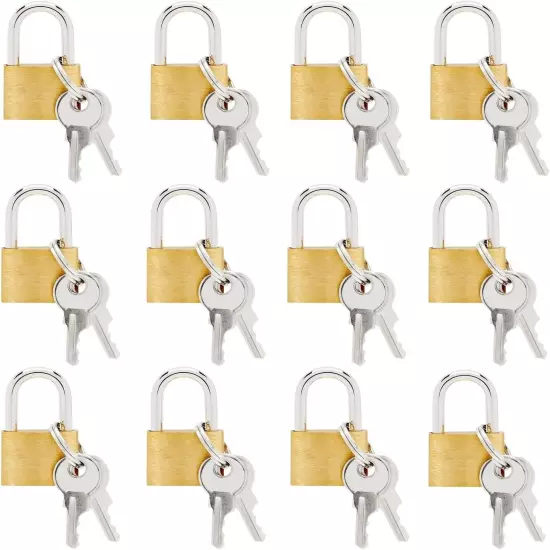 Juvale 12 Pack 1.2-Inch Small Luggage Locks with Keys - Mini Padlocks for Locker