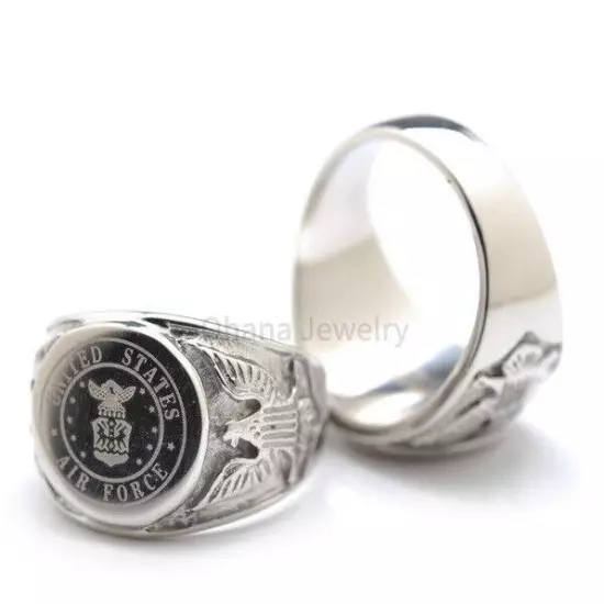 316L Stainless Steel U.S. American Military Rings - Navy Marines Army Air Force