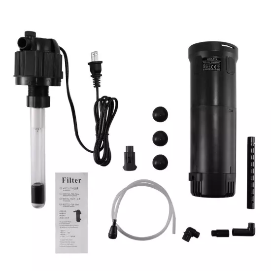 5-in-1 Internal Aquarium Fish Tank UV Sterilizer Filter Submersible Water Pump