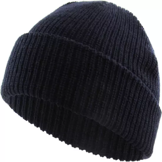 Warm Winter Knit Cuff Beanie Cap Fisherman Watch Cap Daily Ski Hat Skully