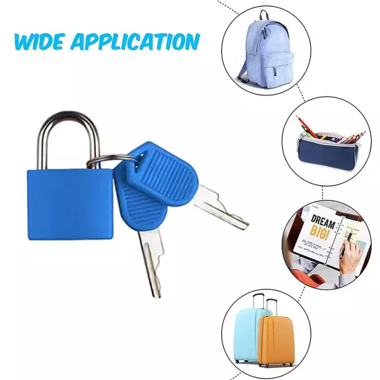 Suitcase Locks with Key Small Luggage Padlocks Metal Padlocks Mini Keyed Padlock