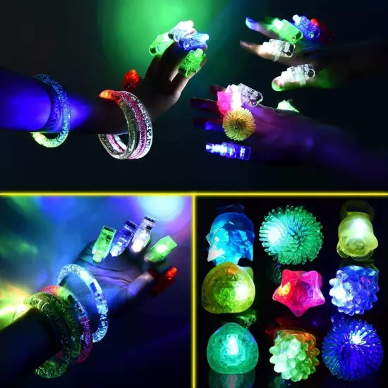 MIBOTE 83Pcs Led Light Up Toys Party Favors Glow in the [Multiple Colors] 