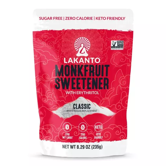 Lakanto Classic Monk Fruit Sweetener with Erythritol - White Sugar Substitute...