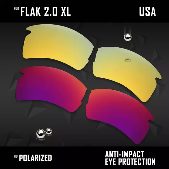 Anti Scratch Polarized Replacement Lenses for-Oakley Flak 2.0 XL OO9188 Options